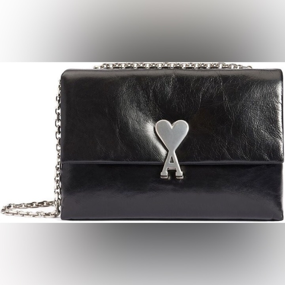 AMI Alexandre Mattiussi Voulez-vous Shoulder Bag In Black NWT